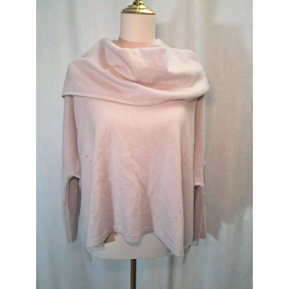 One Grey Day Size M 100% Cashmere Turtleneck Oversizef Sweater Gray